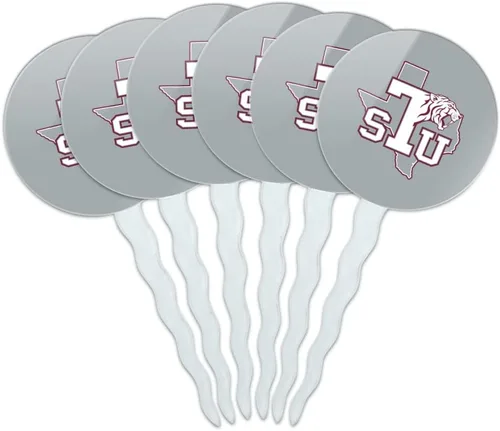 Vista 258 de Abilene Christian - Juego de 6 palillos para cupcakes con logotipo secundario