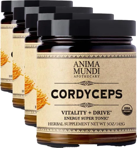 Vista 5 de Anima Mundi Apothecary Cordyceps - Polvo de hongos Cordyceps orgánico real - Suplemento para el hígado y el apoyo inmunológico - Añadir a alimentos