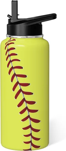 Vista 16 de Botella de Agua de Béisbol 18oz Botellas de Agua Deportivas Aisladas Regalos de Béisbol para Hombres Mujeres Regalo para Entrenador Amantes