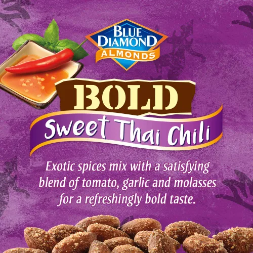 Vista 6 de Blue Diamond Almonds Smokehouse y nueces dulces con sabor a chile tailandés