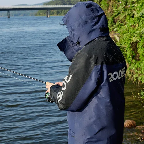 Vista 7 de Rodeel Chaqueta rompevientos ligera para hombre, resistente al agua, con capucha para exteriores