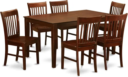 Vista 12 de East West Furniture CANO6-LWH-W - Juego de mesa de comedor moderno de 6 piezas que contiene una mesa rectangular de madera y 4 sillas de comedor
