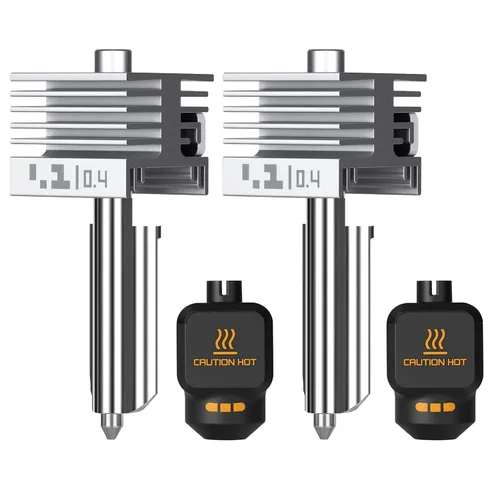 Vista 12 de Hotend integrado a prueba de fugas de 0.01 in X2D/P2S/H2D/H2S/H2C/A1/A1 Con boquilla de acero endurecido, extremo caliente de extrusora de alta 2PCS