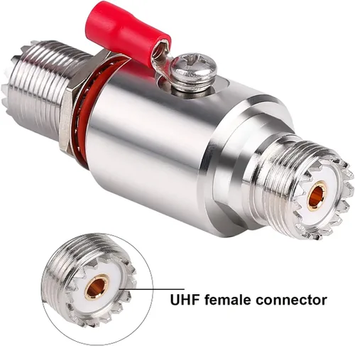 Vista 5 de Protector contra sobretensiones relámpago UHF PL-259 Socket PL259 Socket (UHF hembra) a zócalo SO239 (UHF hembra) mamparo para radio CB