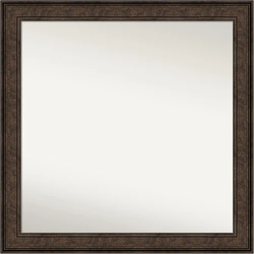 Vista 835 de Amanti Art Espejo de pared personalizado no biselado (25 x 25 pulgadas), marco de bronce acentuado, varios tamaños personalizados, espejo de baño