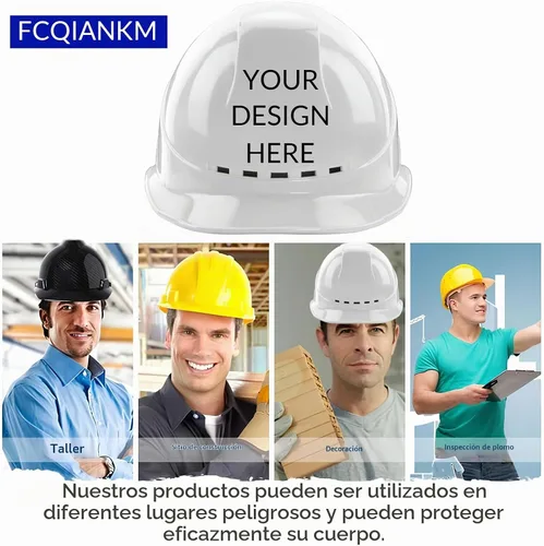Vista 6 de Custom Hard Hat with Suspension, Construction Adjustable Ratchet Hard Hats,Personalise Hard Hat,Add Your/Logo/Text/Photo