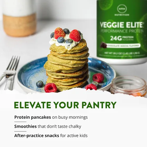Vista 6 de MRM Nutrition Veggie Elite Performance Proteína Sabor a moca de chocolate Proteína a base de plantas Fácil de digerir Con BCAA Vegano +