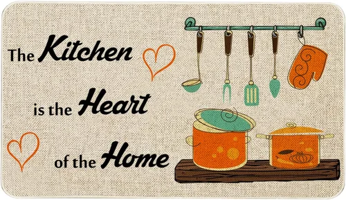Vista 38 de The Kitchen is The Heart of The Home - Juego de 2 tapetes de cocina con parte trasera de goma antideslizante, juegos de cocina de vacaciones