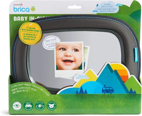 Vista 5 de BRICA Espejo de auto para seguridad del bebé, Clear Sight, Gris