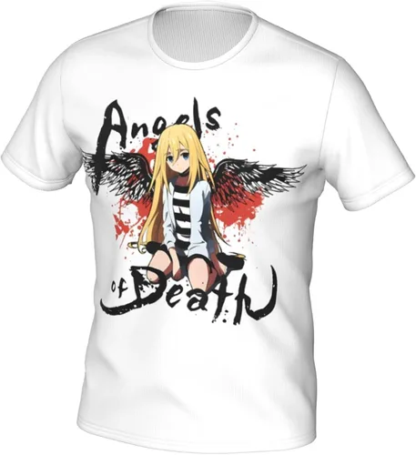 Vista 2 de Anime Angels-of-Death T-Shirt Boy's Fashion Round Neck Cotton Clothes Summer Short Sleeve Tee