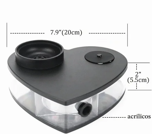 Vista 3 de Conjunto de cachimba de acrílico Modelo Heart Shisha Nargile Sheesha Narguile Chicha Cachimbas Kit (negro)