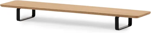 Vista 10 de Oakywood Soporte doble para monitor, hecho a mano en la UE, elevador de madera natural, accesorios para laptop, capacidad de 220 libras, 41.3 x 9