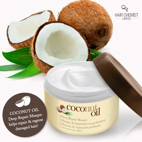 Vista 9 de Hair Chemist Máscara de reparación profunda de aceite de coco 8 onzas