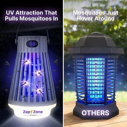 Vista 5 de Zap Zone Defender Bug Zapper Exterminador de mosquitos recargable
