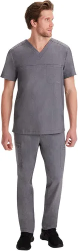 Vista 3 de Healing Hands Mens Scrub Pant 6 Pocket Purple Label 9300 Daniel Elastic Waist Drawstring Scrubs Pant