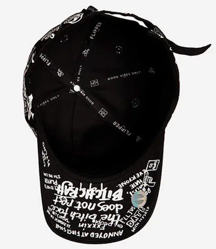 Vista 5 de Flipper Gorra de béisbol de algodón con diseño de graffiti Doodle para hombres y mujeres, sombrero Kpop con ala curva, ajustable