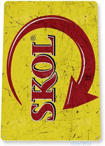 Vista 3 de Tin Sign "Cerveza Skol Brazilian Decor Brasil Bar Pub tienda tienda Cave A770