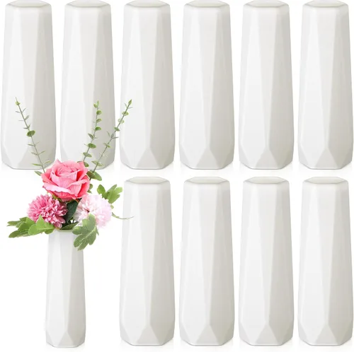 Vista 12 de Didaey Paquete de 10 jarrones de plástico compuesto a granel, pequeños jarrones florales bohemios para ramo de flores secas, centros de mesa