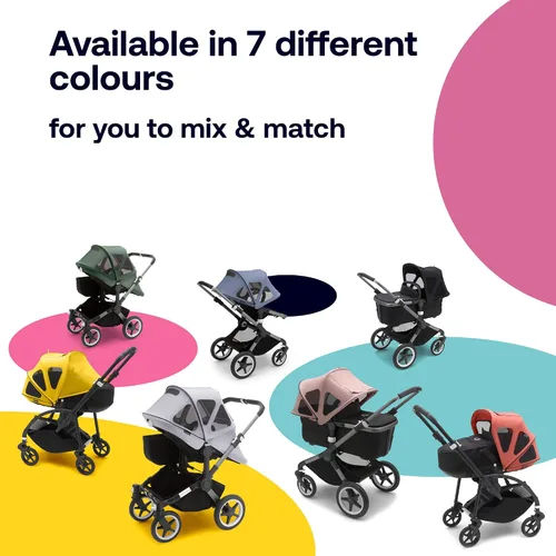 Vista 6 de Bugaboo Toldo Breezy con paneles de ventilación y mosquitera integrada, compatible con cochecitos Fox, Cangaroo, Cameleon 3 y Lynx, tela UPF 50+