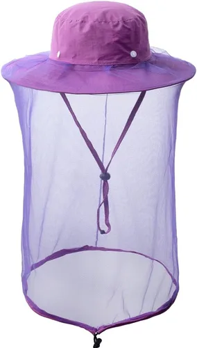 Vista 7 de Beekeeper Face Hat,Bee Veil Netting,Bug Gnat Mosquito Mask,Head Fishing Nylon Polyester Foldable,Packable Crown Brim Shield,Sun Protection