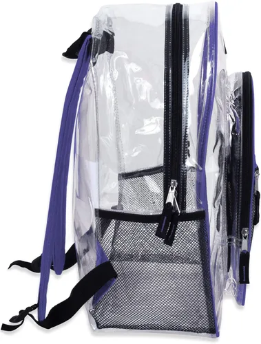 Vista 6 de Summit Ridge Mochila transparente impermeable aprobada para estadios, resistente con soporte para botella de agua para viajes, hombres, mujeres