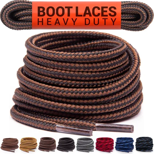 Vista 15 de Agujetas redondas para botas Miscly [1 par], cordones resistentes y duraderos para botas, botas de trabajo y botas de senderismo Negro