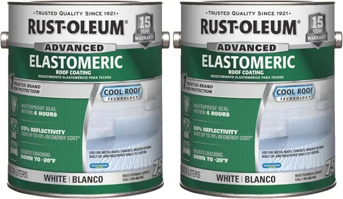 Vista 7 de Rust-Oleum 710 Elastomeric Roof Coating, 5 Gallon, White
