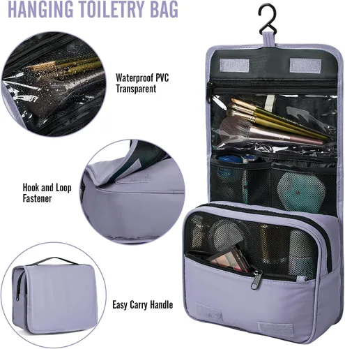 Vista 3 de Veken Juego de 8 cubos de embalaje para artículos esenciales de viaje, bolsas organizadoras de maleta en 4 tamaños, accesorios de equipaje de mano