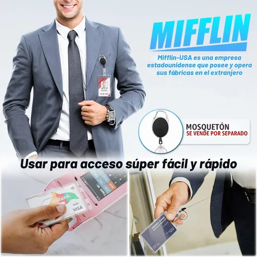 Vista 7 de USA - Soportes rígidos para tarjetas de identificación - Transparente, vertical, 3.35 x 2.1 pulgadas, paquete de 2 - Protectores de tarjetas