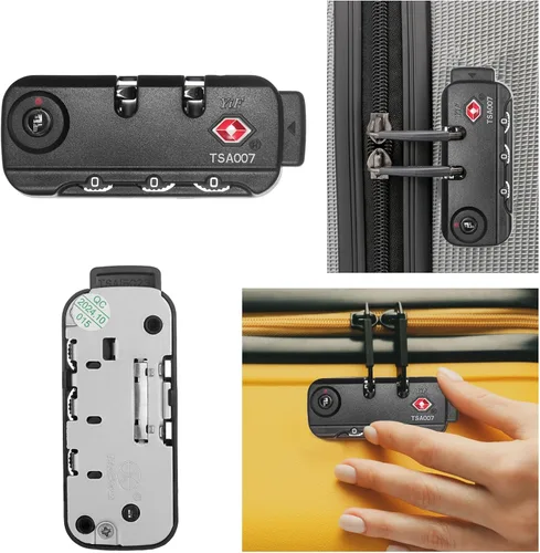Vista 7 de 2 cerraduras de combinación aprobadas por la TSA, adecuadas para equipaje, mochilas, bolsos de mano, cerraduras seguras para equipaje de viaje
