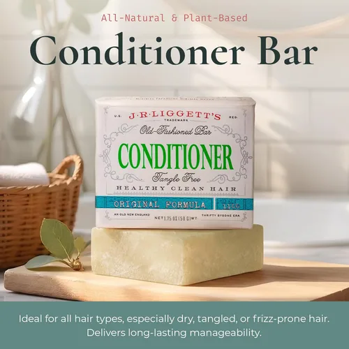 Vista 2 de J·R·LIGGETT'S Barra acondicionadora – Fórmula original, acondicionador para cabello totalmente natural con aceite de coco y manteca de cacao, sin