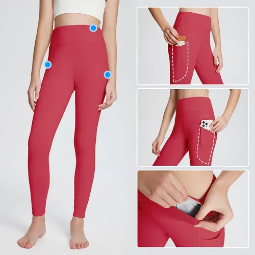 Vista 3 de BALEAF Leggings con forro polar para niñas, repelentes al agua, cintura alta, pantalones atléticos cálidos para invierno, senderismo, correr, yoga