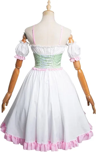 Vista 3 de Askosso - Vestido para mujer Demon Slayer Kochou Shinobu Lolita Kamado Nezuko Lolita Trajes de Falda de mascotas, vestido de cosplay de Halloween