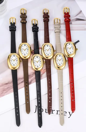 Vista 6 de MASTOP Reloj de pulsera para mujer, elegante reloj de pulsera con esfera ovalada de 0.945 in, reloj de pulsera de cuarzo estilo joyería de oro