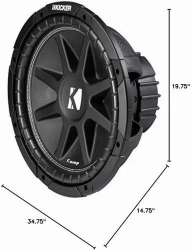 Vista 2 de KICKER 43C124-N Caja de Subwoofer Cargada Triple 12" Sub-Box 1.3 Ohm