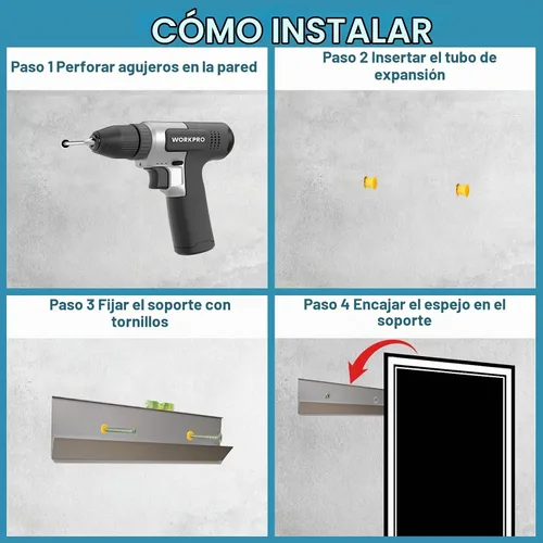 Vista 8 de Espejo de baño de 28 x 36 pulgadas con luces, regulable en 3 colores, sin