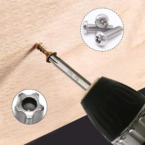 Vista 5 de Mesee Juego de puntas de destornillador Torx de seguridad de 5 puntos, 14 puntas de destornillador Torx de seguridad con estrella de seguridad, 5
