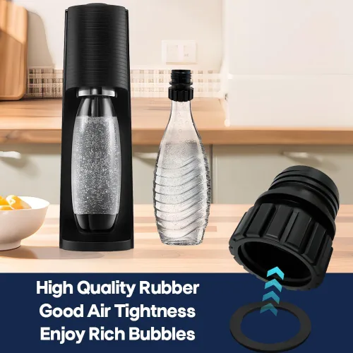 Vista 5 de Adaptador de botellas de sodas de conexión rápida, tapa adaptadora de botella de vidrio de cristal compatible con máquina de soda