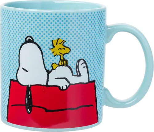 Vista 15 de Silver Buffalo Peanuts Featuring Snoopy Racing Team Finish Line 3D Sculpted Handle Ceramic Mug, 20 Ounces