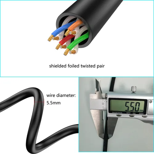 Vista 3 de Cable Ethernet Cat5e corto de 90 grados Cat 5e LAN Cable extendido RJ45 macho a macho Cable de red para módem router Smart TV PC Ordenador portátil