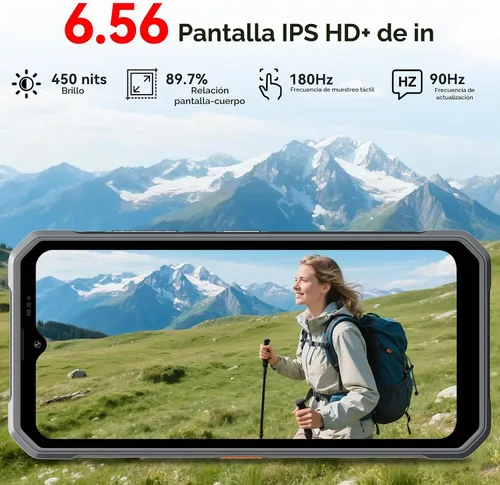 Vista 6 de Blackview Fort 2 - Teléfono resistente Android 16, 0.421 in ultra delgado y resistente, teléfono inteligente desbloqueado, 24 GB + 256 GB/2 TB 6.56
