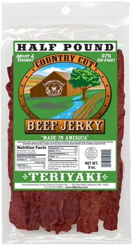 Vista 13 de Buffalo Bills 8oz Barbacoa Country Cut Beef Jerky Pack (carne seca húmeda y tierna)
