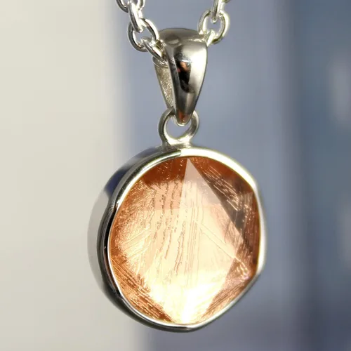 Vista 2 de COSUMOSU 925 Sterling Silver Meteorite Star Round Pendant for Women Men