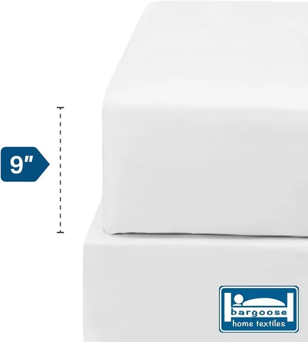 Vista 3 de Bargoose Funda de colchón ajustable Protector de cama de vinilo Protege contra plagas y líquidos Barrera contra alérgenos y ácaros del polvo