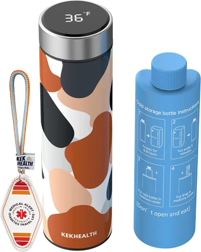 Vista 21 de Slim 16H Estuche de viaje para enfriador de insulina con etiqueta médica de viaje QR, bolsa de viaje para medicamentos portátil con enfriador