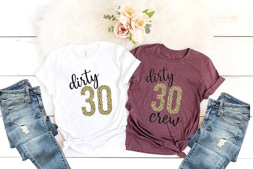 Vista 2 de Birthday Shirt for Women, 30th Birthday Party Shirts for Woman, Dirty 30 Matching Birthday Shirts, Birthday Squad, 30th Birthday Gift, Thirty