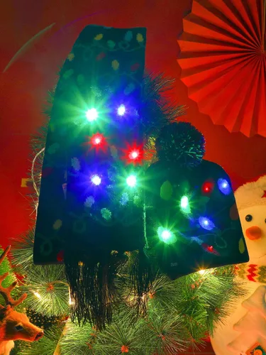 Vista 4 de SATINIOR 2 sombreros de Navidad con luz LED para fiesta de Navidad