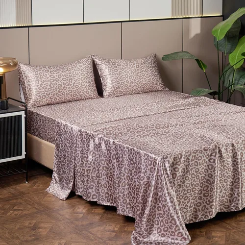 Vista 30 de AiMay Juego de Sábanas de Satén de 4 Piezas Tamaño Twin con Fundas de Almohada Bolsillo Profundo Sedosas Súper Suaves Color Sólido 1 Sábana Encimera