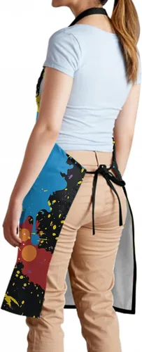 Vista 4 de Delantal impermeable con cuello ajustable para cocina, cocina, jardinería, aseo