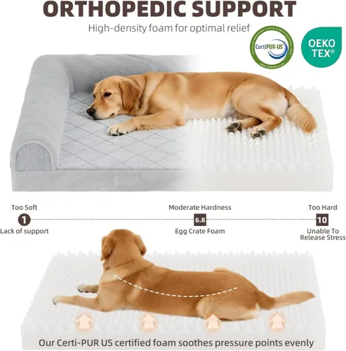 Vista 2 de Simple Trending Cama para perros grandes, cama ortopédica XL para mascotas con lados, sofá de espuma impermeable con funda extraíble y parte